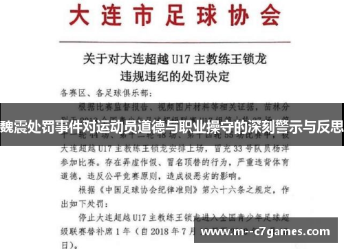 魏震处罚事件对运动员道德与职业操守的深刻警示与反思